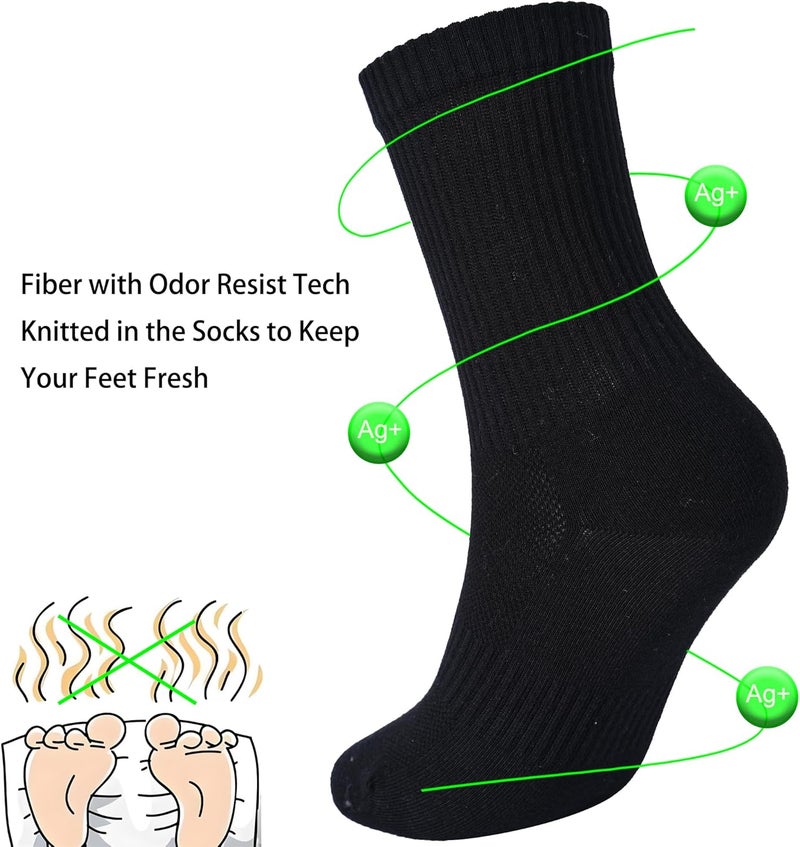 WindCrosser Womens Anti Odor Blister Resistant Seamless Breathable Cotton Crew Running Hiking Dress Socks,Size 6-10 - Image 3